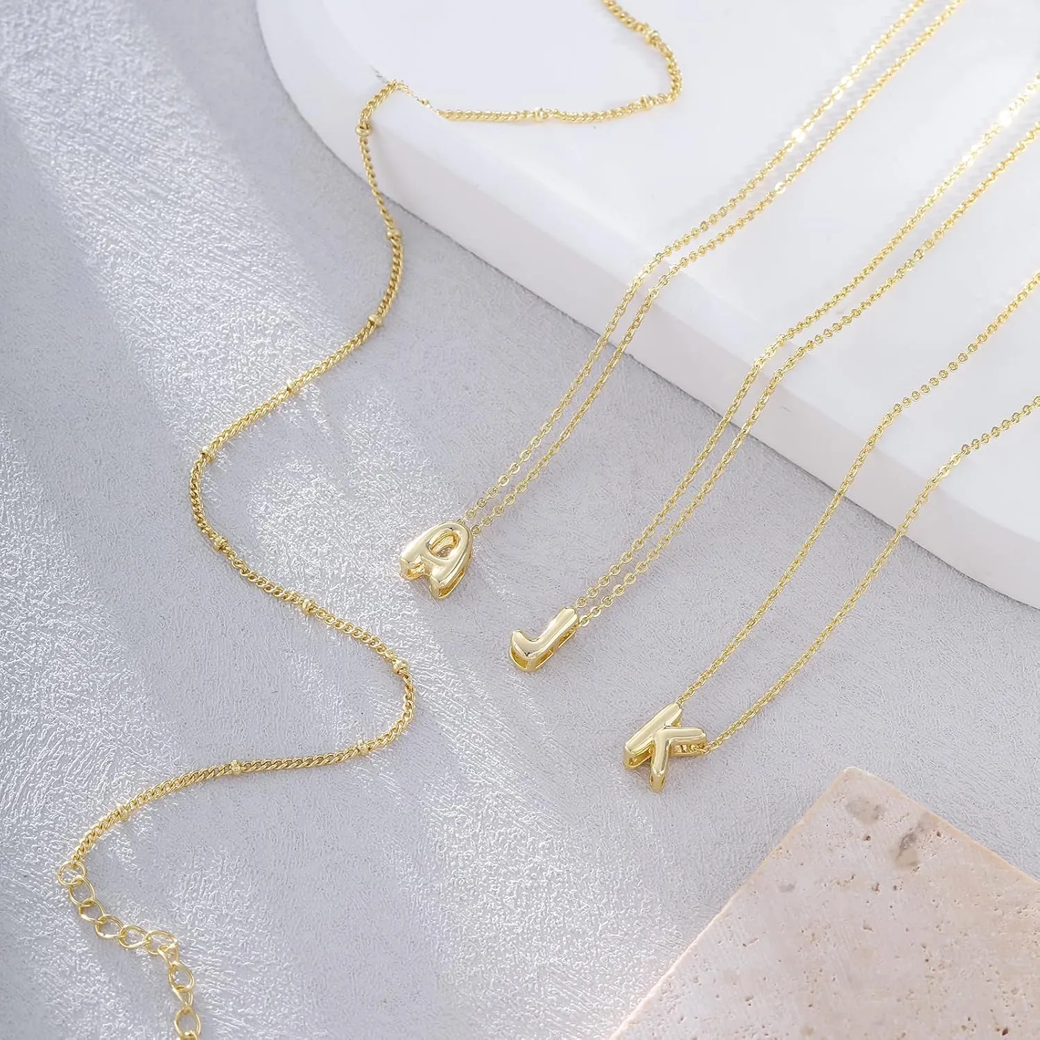 Layered Necklaces for Women Heart Letter Necklace Trendy Stackable 14k Gold Plated non tarnish Dainty Personalized A-Z Pendant Small Gifts for Women Jewelry