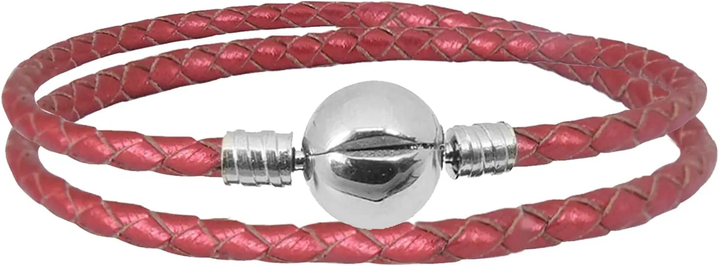 Leather Charm Braided-Double Chain Womens Charm for Bracelets Girl Jewelry 18cm 7.1inches Christmas Halloween 2023