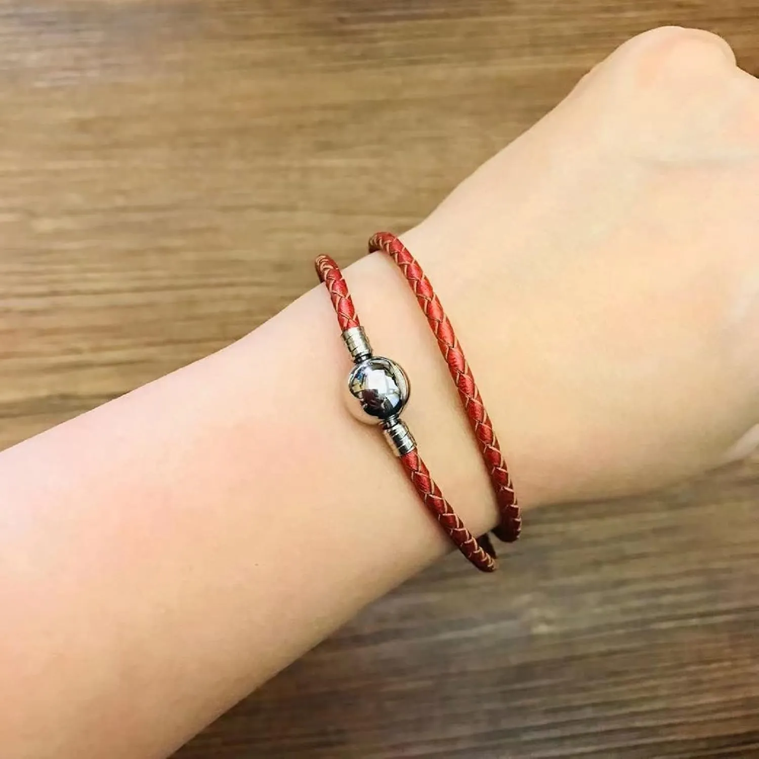 Leather Charm Braided-Double Chain Womens Charm for Bracelets Girl Jewelry 18cm 7.1inches Christmas Halloween 2023