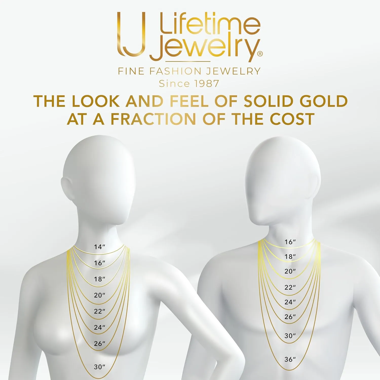 LIFETIME JEWELRY Diamond Cut Curb Link Chain Necklaces for Men & Women 24k Gold Plated (4mm 5.5mm 7mm)