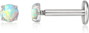 limerencia 18g Titanium Internally Threaded Piercing Jewelry 2PCS Nose Studs Flat Back Earrings Tragus, Helix, Cartilage, Conch, Labret Piercing for Women Men Sensitive Ears