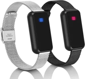 Long Distance Touch Bracelets Set of 2 - People Around You Closer Than Ever, Send SOS SMS,Relationship Bracelets for Couples Lovers Family Friends, Cheap Couples Gifts(Bluetooth)