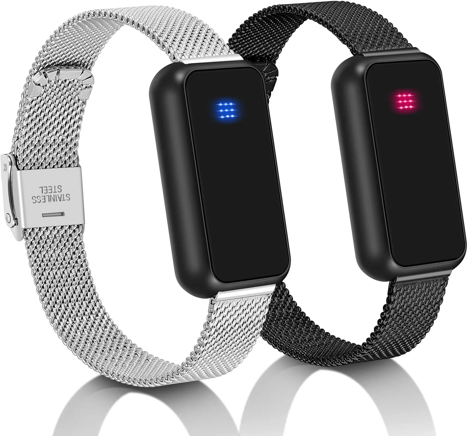 Long Distance Touch Bracelets Set of 2 - People Around You Closer Than Ever, Send SOS SMS,Relationship Bracelets for Couples Lovers Family Friends, Cheap Couples Gifts(Bluetooth)