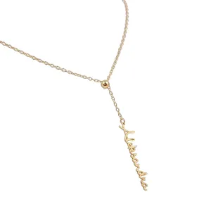 Long layered gold necklaces for women, Gold Name Necklace, Custom Made Any Name pendant with the Italian chain