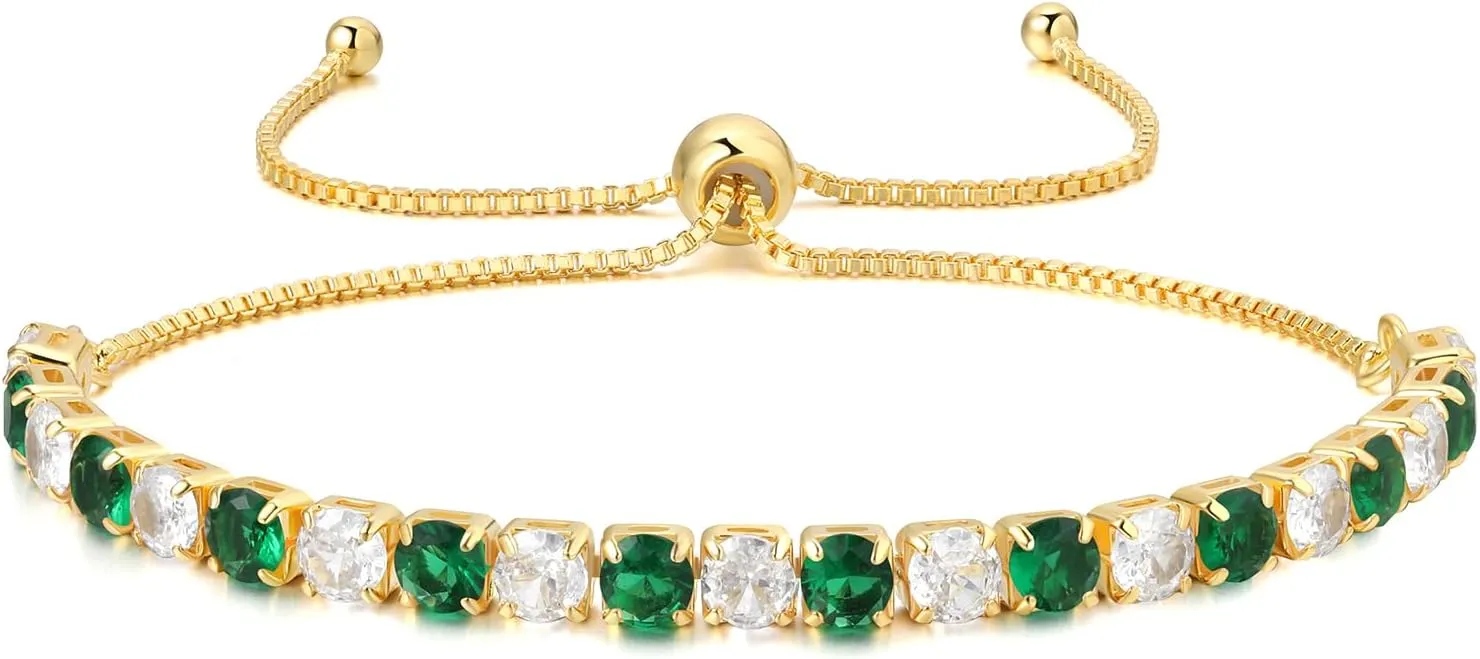 Lovans Tennis Bracelets for Women Cubic Zirconia Bracelet in Silver/Gold/Rose Gold Adjustable Bracelet in Size 3-9inch Fashion Jewelry Gifts