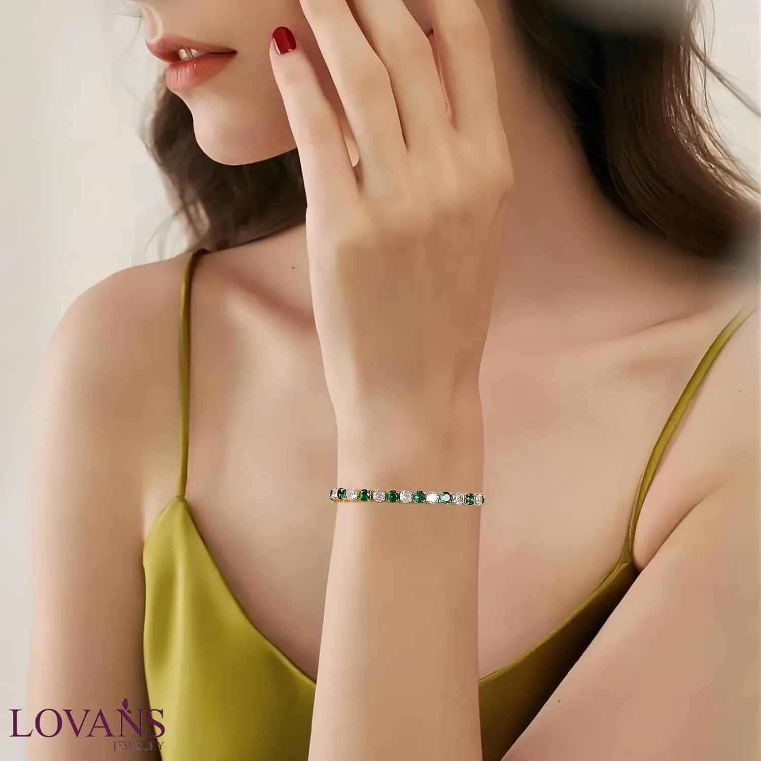 Lovans Tennis Bracelets for Women Cubic Zirconia Bracelet in Silver/Gold/Rose Gold Adjustable Bracelet in Size 3-9inch Fashion Jewelry Gifts