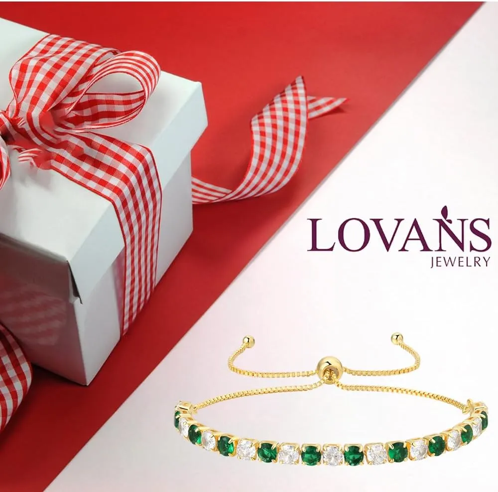 Lovans Tennis Bracelets for Women Cubic Zirconia Bracelet in Silver/Gold/Rose Gold Adjustable Bracelet in Size 3-9inch Fashion Jewelry Gifts
