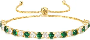Lovans Tennis Bracelets for Women Cubic Zirconia Bracelet in Silver/Gold/Rose Gold Adjustable Bracelet in Size 3-9inch Fashion Jewelry Gifts