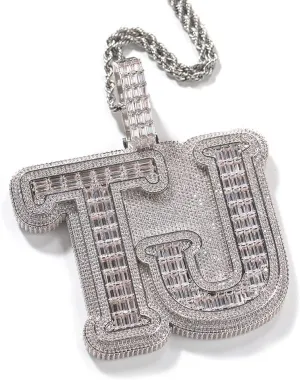 Lulu Mel Men Women Personalized Custom Name Necklace, Iced Out Cubic Zirconia Rappers Wear Hip Hop Nameplate Letter Pendant Charms Jewelry, Customized Your Own Design