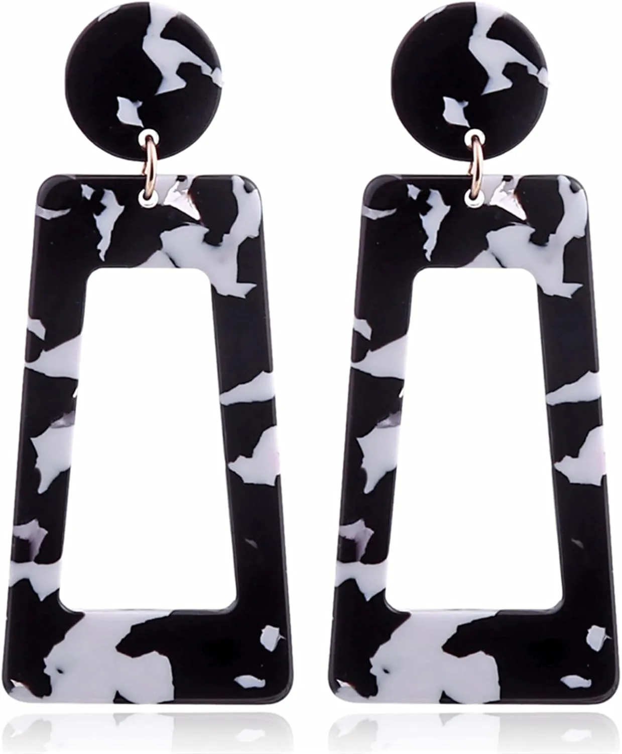 MALOYANVE Acrylic Dangles Drop Earrings for Women Multicolor Square Resin Lightweight Statement Stud Earrings