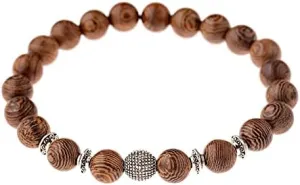 Men Natural Wood Beads Cross Bracelets Onyx Meditation Prayer Bead Bracelet Women Wooden Yoga Jewelry 6O4C5 (052-5)