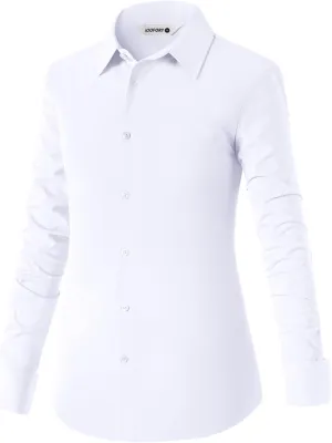 Mens Dress Shirts Long Sleeve Non Iron Breathable Wrinkle Free Stretch Regular Fit Men's Fitted Formal Shirts