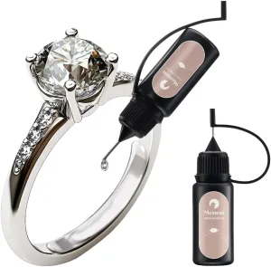 Meowoo 2Pcs Ring Size Adjuster Glue for Loose Ring, Ring Guard Tightener Adhesive UV, Fit Any Ring Sizers for Loose Rings Women/Men, Easy Application Removal Ring Resize(Only Glue 10ml, No UV Lamp)
