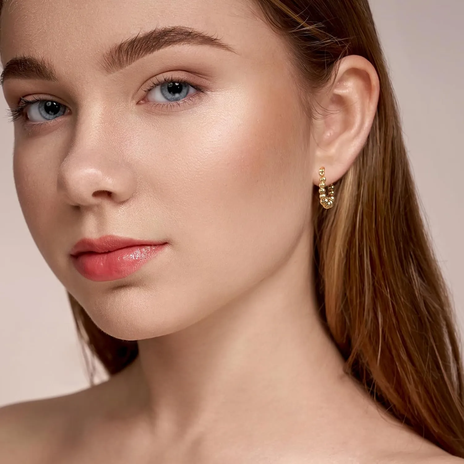 Milan Chiva 14K Gold Hoop Earrings for Women, Plated Knot Twisted Rope Round Earrings, Sparkle Huggie Dainty Hypoallergenic Small Earrings for Womens Fashion Jewelry
