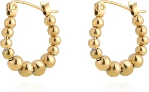 Milan Chiva 14K Gold Hoop Earrings for Women, Plated Knot Twisted Rope Round Earrings, Sparkle Huggie Dainty Hypoallergenic Small Earrings for Womens Fashion Jewelry