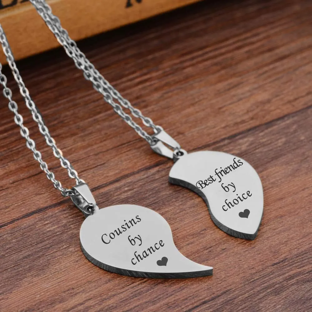 MJartoria BFF Necklace for 2-Valentines Heart Matching Necklace Best Friends Pendant Friendship Necklace Set of 2 Birthday Gifts