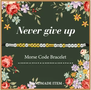 Morse Code Bracelets for Women Men, Universal, Bronze, no gemstone