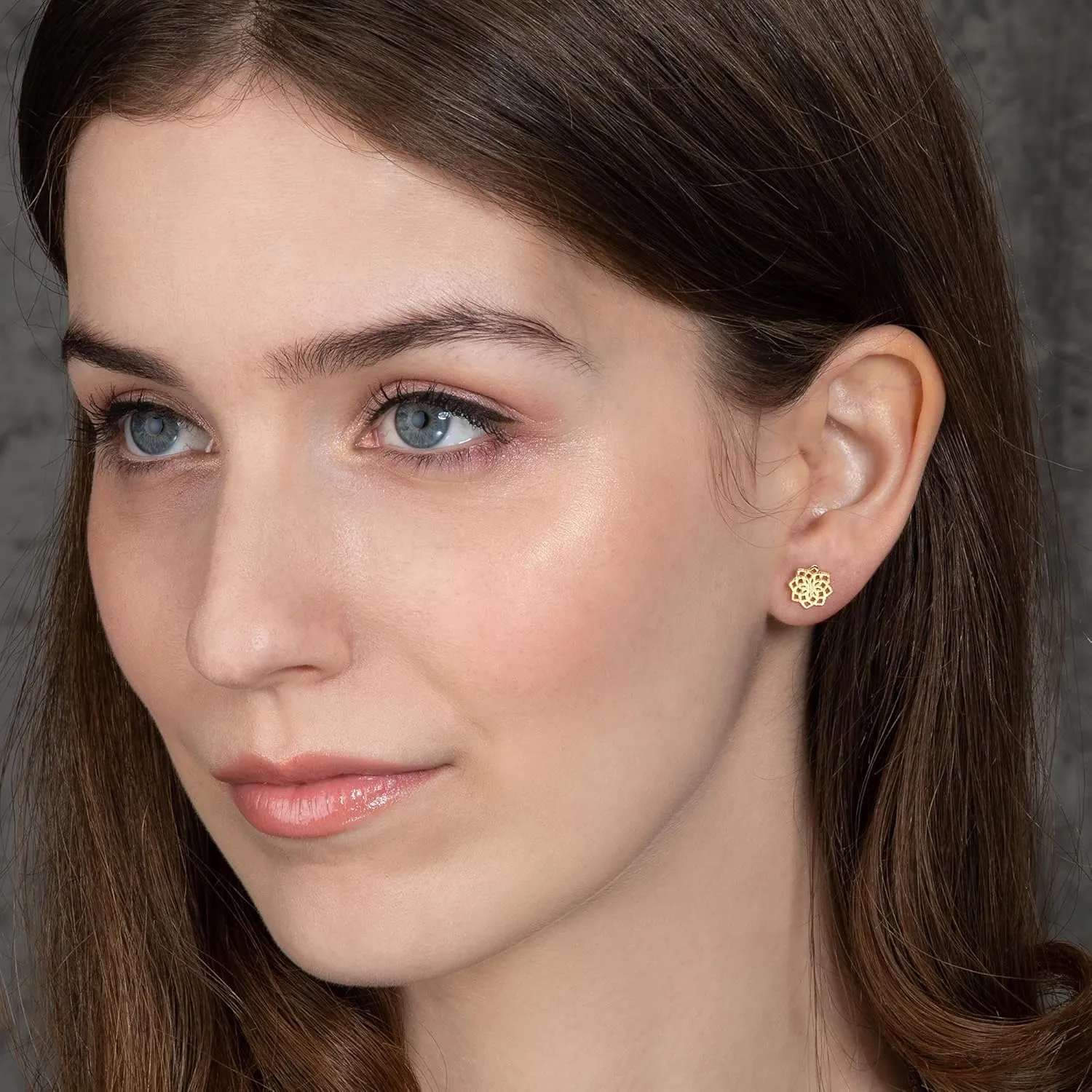 namana Mandala Stud Earrings for Women. Brushed Finish Sacred Geometry Earrings for Women. Cute Stud Earrings for Women. Mandala Flower Jewelry with Gift Box