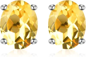 Natural Crystal Gemstone Ear Stud, Sterling Silver Hypoallergenic Stud Earrings, Healing Jewelry for Spiritual and Emotional Balance, Unique Gifts for Women.