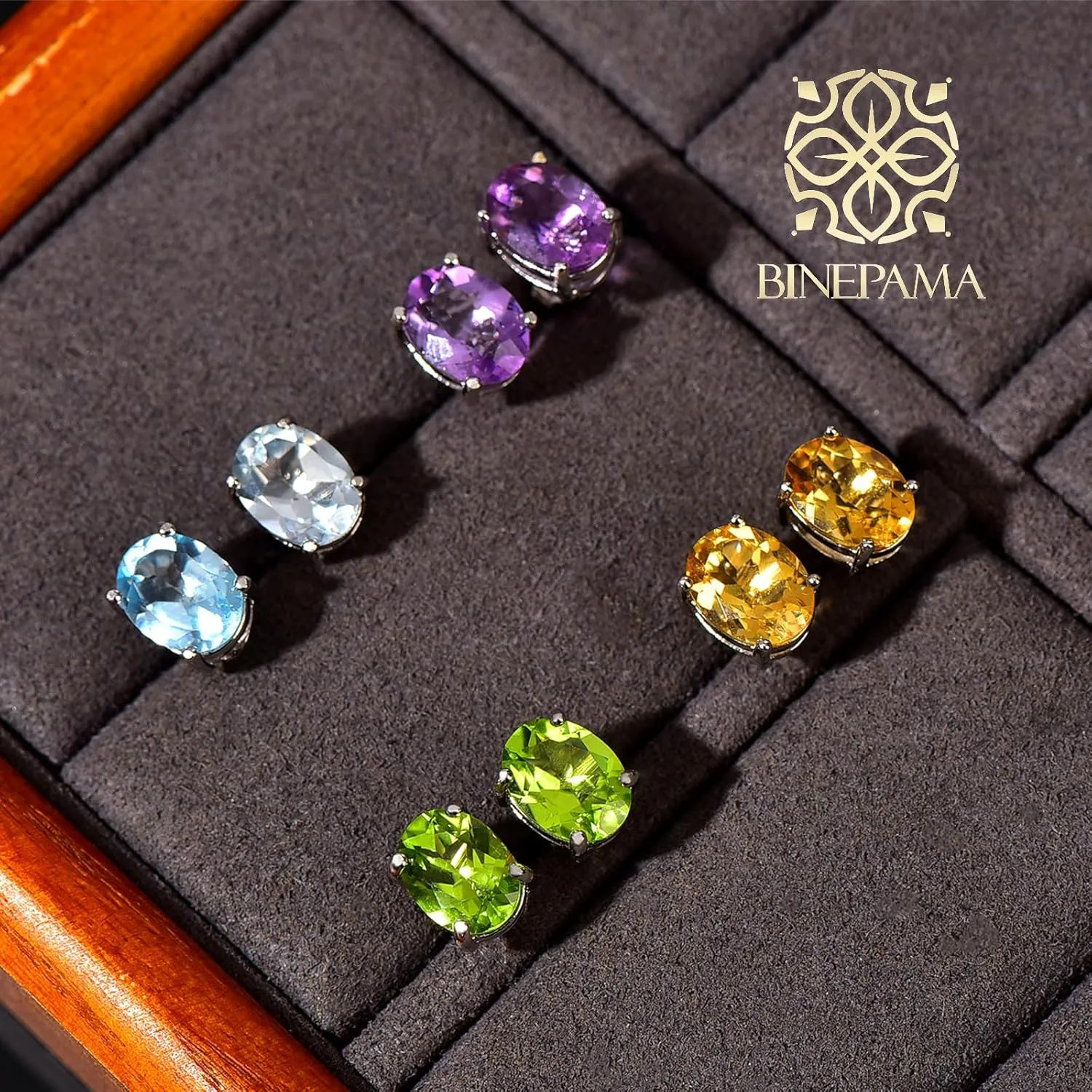 Natural Crystal Gemstone Ear Stud, Sterling Silver Hypoallergenic Stud Earrings, Healing Jewelry for Spiritual and Emotional Balance, Unique Gifts for Women.