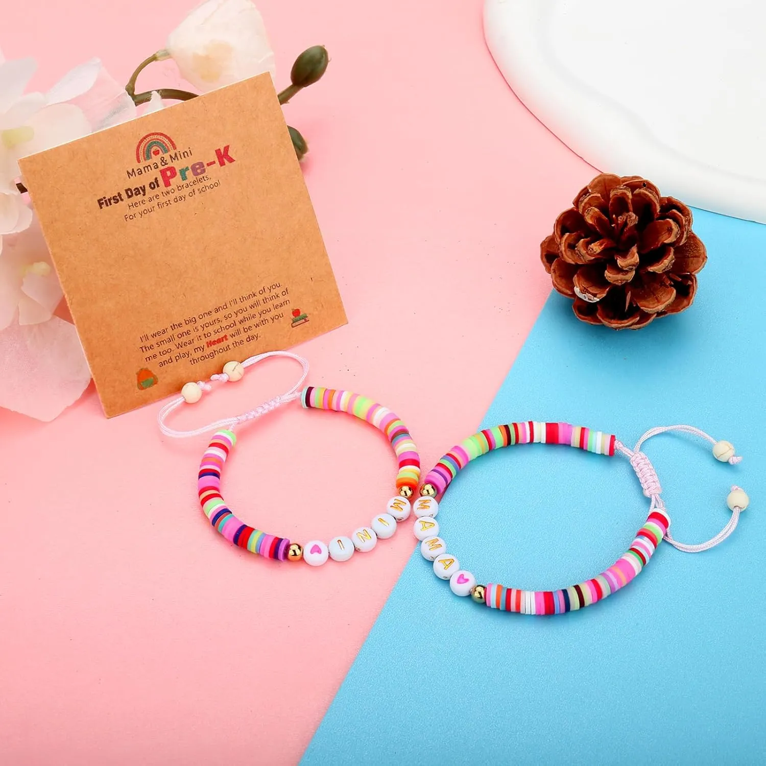 Natural Stone Bracelet as Mothers Day Gifts for Women and Graduation Gifts for Her 2025, Heart Bracelets as Birthday Gifts for Teen Girls with Message Card