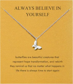 Necklaces for Women Teens, Horseshoe Butterfly Compass Necklace Best Friend Necklace Sister Gifts Daughter Gifts Graduation Chritmas Birthday