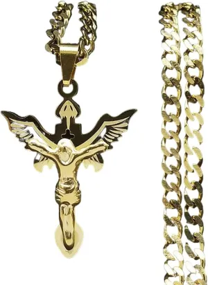 New 2025 Fashion Stainless Steel Catholic Jesus Pendant Necklace Women/Men Gold Color Necklaces Jewelry Collar Choker Jewelry Fashion Accessories Creative Gift