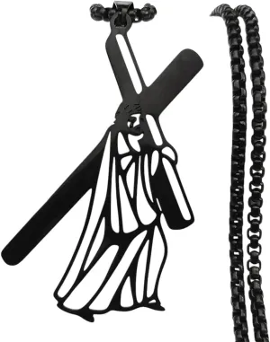 New 2025 Unisex Hip Hop Catholic Jesus Cross Pendant Necklace For Women Men Stainless Steel Gold Silver Color Crucifix Chain Necklaces Decoration Jewelry Luxury Accessories Trendy For Women And Men