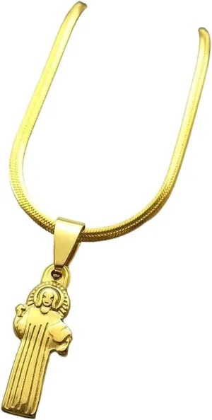 New 2025 Unisex Hip Hop Punk Christian Jesus Pendant Necklace For Women Men Stainless Steel Gold Plated Crucifix Necklaces Amulet Decoration Jewelry Luxury With You Accessories Trendy And
