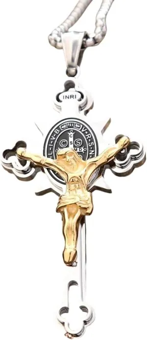 New For Trendy 2025 Men's Stainless Steel Religious Jesus Pendant Necklace Fashion Vintage Jesus Cross Necklaces Amulet Jewelry Gifts Fashion Accessories Creative Gift