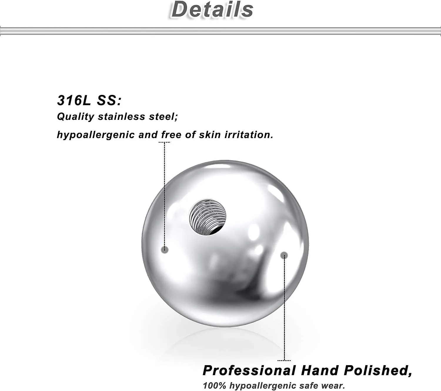 Ocptiy 16G 3mm Replacement Balls Set &14G 5mm Piercing Balls Stainless Steel Glow in the Drak Plastic Replacement Balls Parts Jewelry Piercing Pearl Barbell Parts for Women Men 3mm 5mm Balls 72Pcs