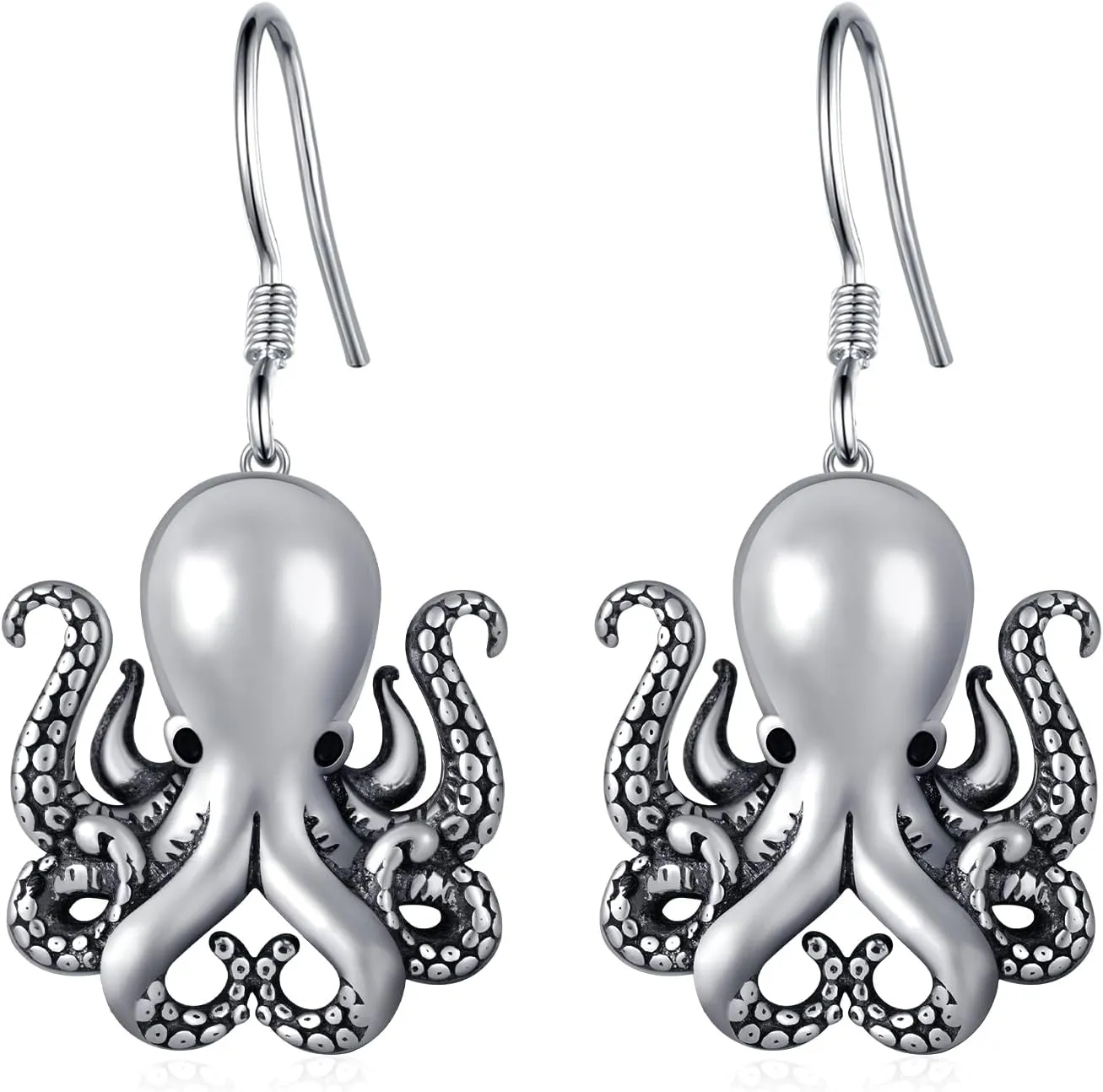 Octopus Earrings 925 Sterling Silver Vintage Octopus Dangle Earrings Sea Creature Octopus Jewelry Gifts for Ocean Lovers Women