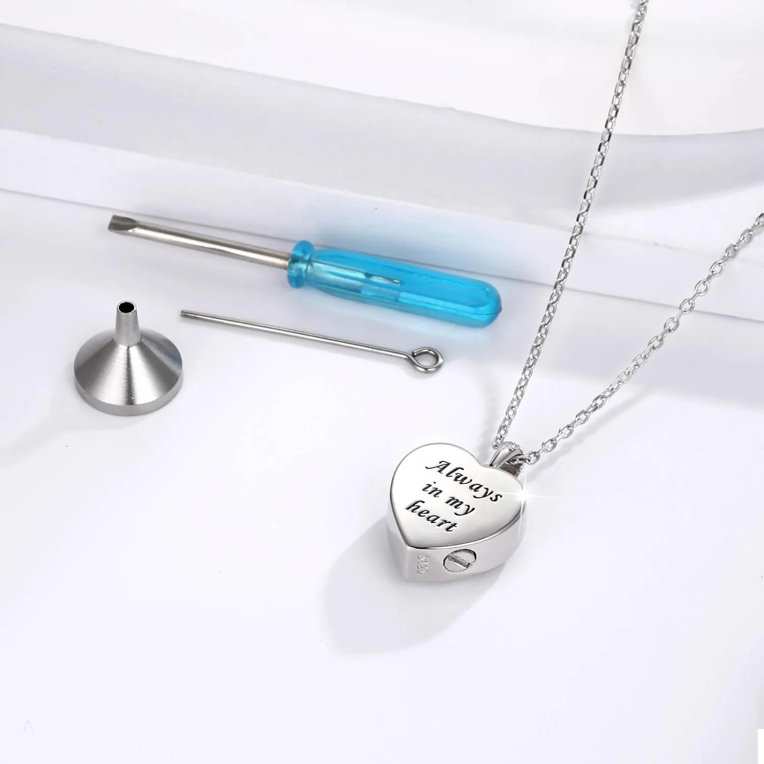 Opal Heart Urn Necklaces to Hold Ashes of Loved Ones 925 Sterling Silver Cremation Jewelry for Women