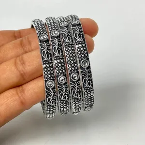 Oxidized Black Metal Pakistani Silver Bangles