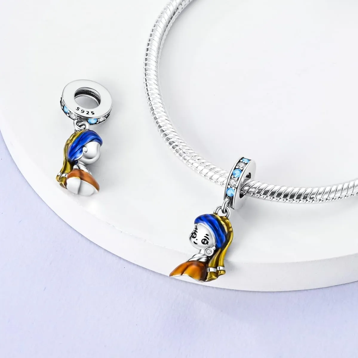 Parmuz 925 Sterling Silver Charm for Bracelets Dog Evil Eye Travel Love Mom Dangle Charms for European Bracelets Necklace Pendant Beads Jewelry Gift for Woman