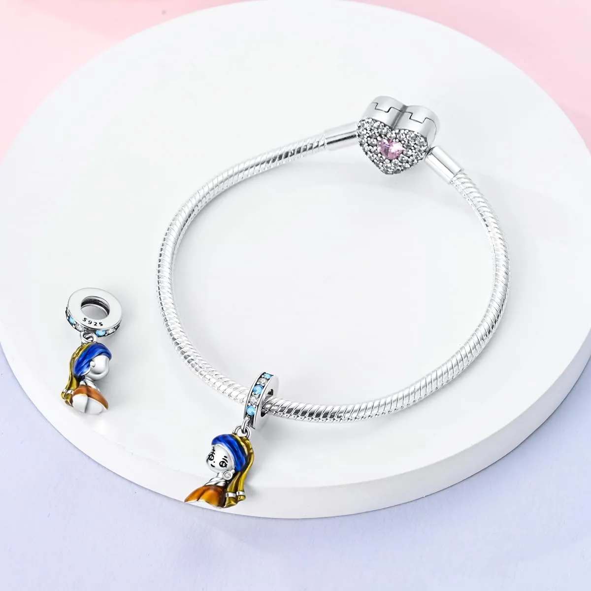 Parmuz 925 Sterling Silver Charm for Bracelets Dog Evil Eye Travel Love Mom Dangle Charms for European Bracelets Necklace Pendant Beads Jewelry Gift for Woman