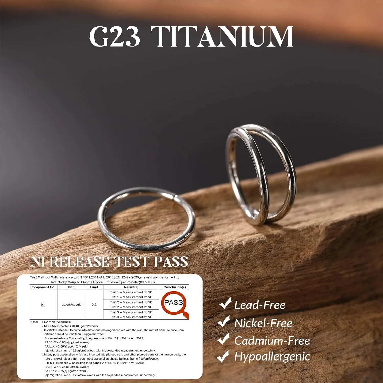 PEAKLINK G23 Titanium Double Nose Hoo Ring Septum Jewelry 20G/18G/16G Helix Daith Rook Tragus Cartilage Conch Hoop Earring Hinged Segment Piercing Jewelry for Women Men 6mm to 12mm