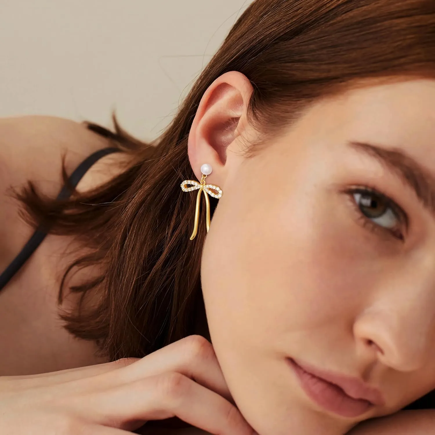 Pearl Earrings - 14K Gold Hoop Dangle Earrings for Women With Zircon Bow, Teardrop, and Leaf | Trendy Jewelry