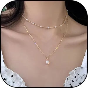 Pearl Necklaces Gold Pearl Necklace for Women Gold Double-layered Pearl Necklace Trendy Pearl Necklace Gold Jewelry Party Gifts