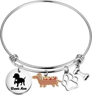 PLITI Dachshund Lover Bracelets For Women - Weenie Mom Gift