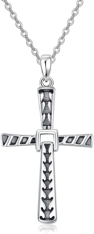 PRAYMOS 925 Sterling Silver Cross Necklace for Women Men Crucifix Cross Pendant Necklaces Simple Jewelry Gifts