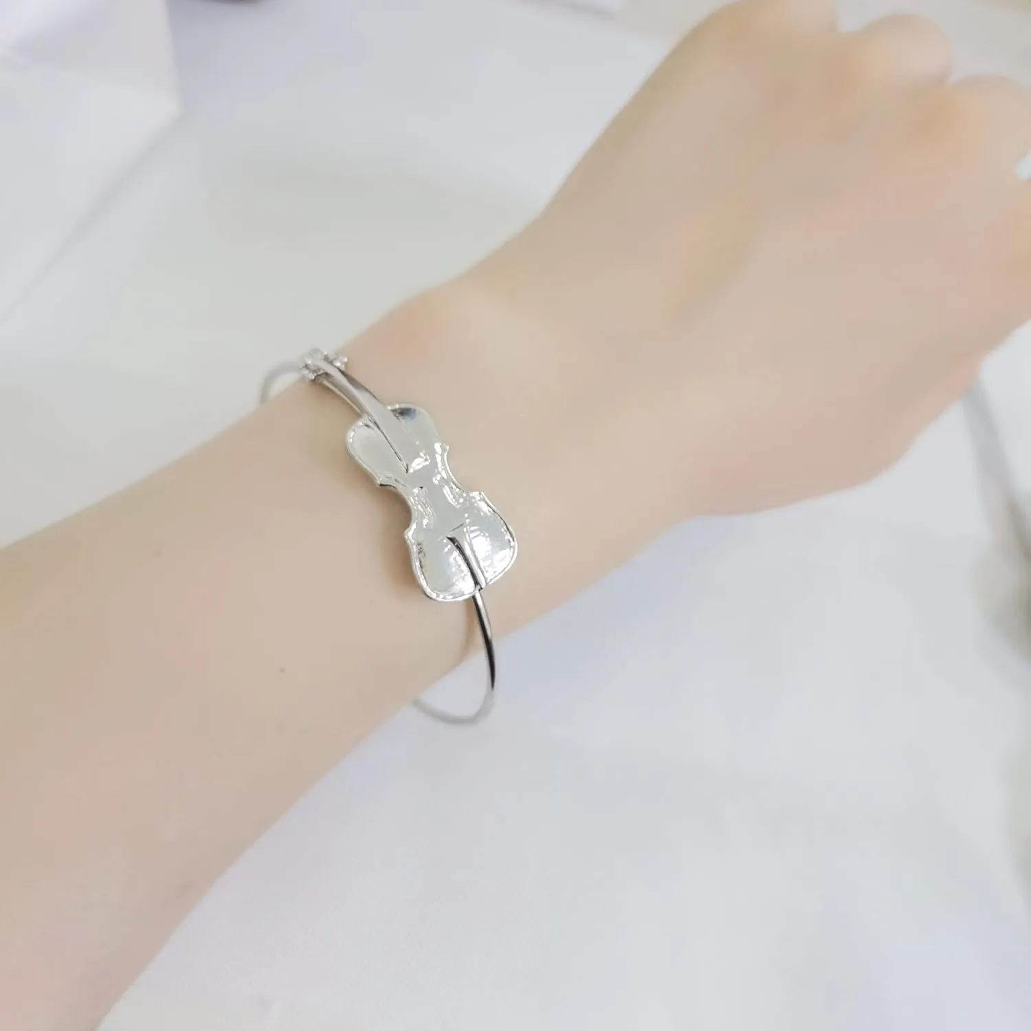 Preppy Bracelets Music Lover Violin Stretch Bangle Bracelet Jewelry Gifts