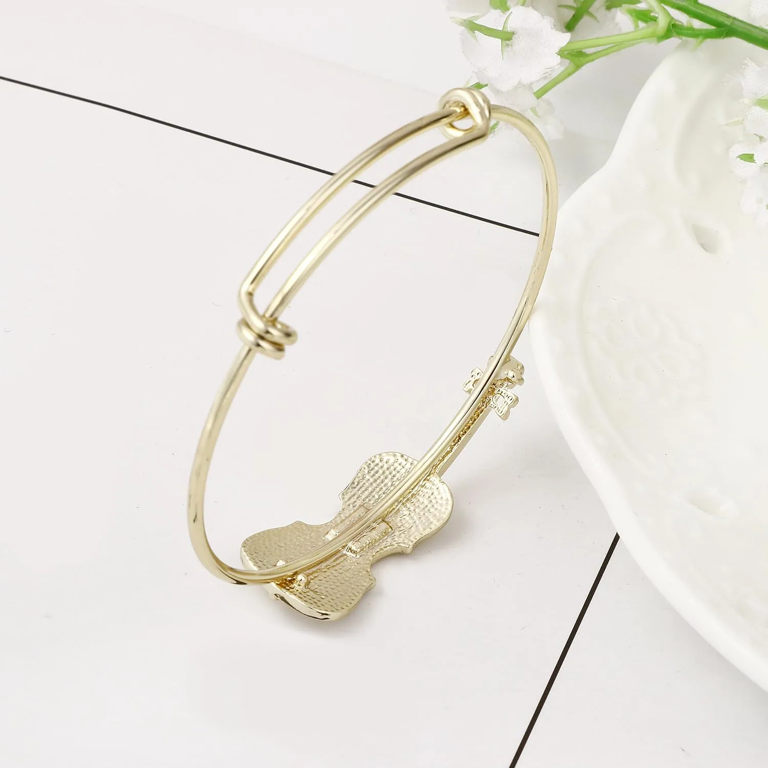 Preppy Bracelets Music Lover Violin Stretch Bangle Bracelet Jewelry Gifts