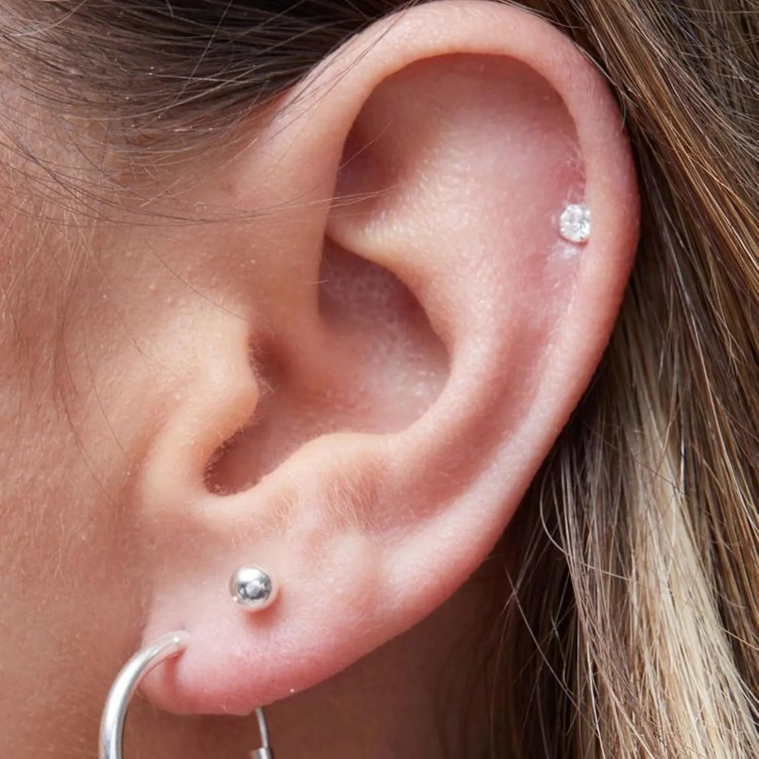 PRETOLE Sterling Silver Stud Earrings, Sterling Silver Earrings 925 Silver Diamond Stud Earrings Hypoallergenic White Gold Plated Stud Earrings Set Cubic Zirconia Stud Earrings for Women