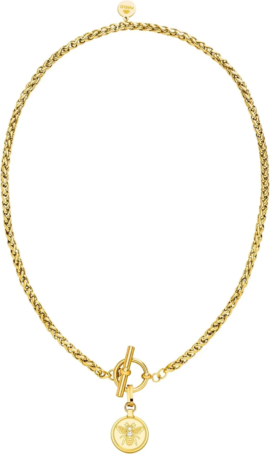 Purelei Lele Necklace  18K Gold plated stainless steel jewelry  Waterproof chain with pendant  17 inch length  Fashion jewelry for your individual look
