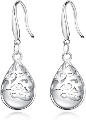 "Wishing Tree" 925 Sterling Silver Filigree Drop Dangle Earrings for Women