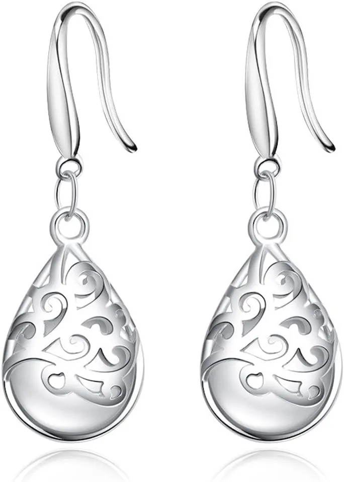 "Wishing Tree" 925 Sterling Silver Filigree Drop Dangle Earrings for Women