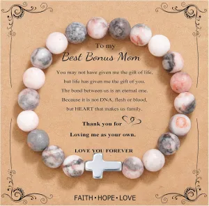 QWNHONEY Christian Gifts for Women Cross Beads Bracelet Catholic Religious Jewelry Mothers Day Birthday Christmas Gifts for Women Mother Daughter Sister Girlfriend Grandma Wife