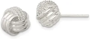 Real 925 Sterling Silver and Textured Unique Post Studs Earrings 10mm
