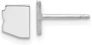 Real 925 Sterling Silver AZ Small State Studs Earring - 6mm x 5mm